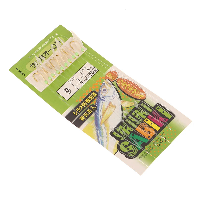 White Fish Skin Bionic String Hook Apollo Uki Sabiki Fishing Qme Hook 9