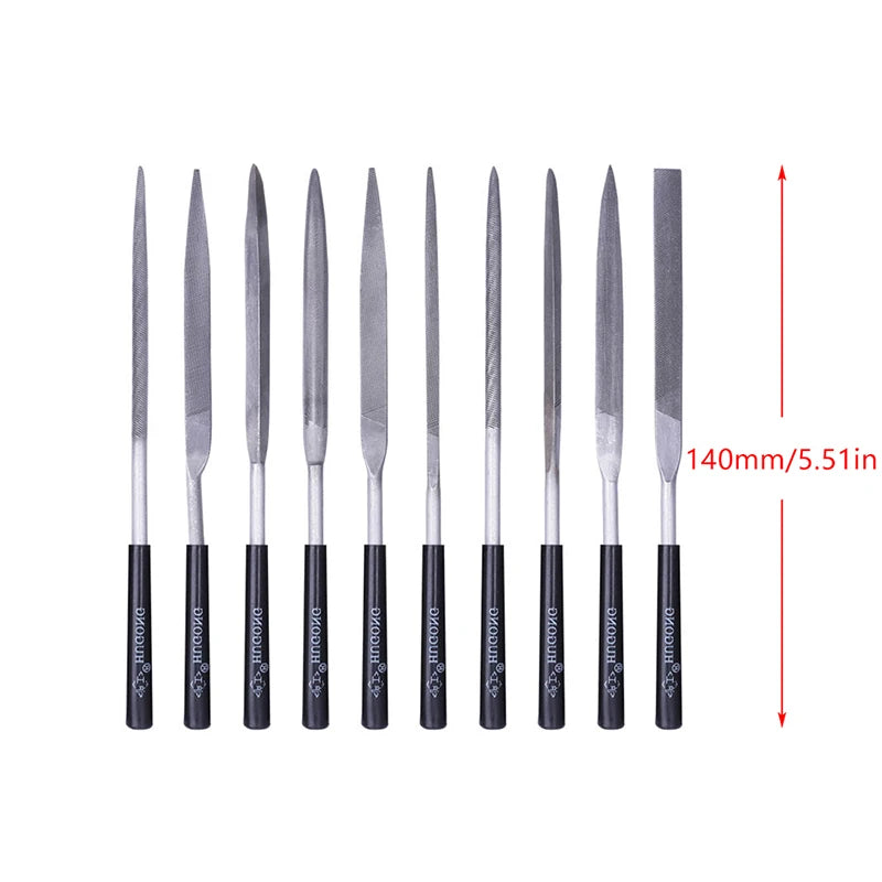 10Pcs/set Metal Needle File Set Wood Rasp Metal Polishing Hand File Tools Steel Rasp Needl Filing. Qme 10PCS