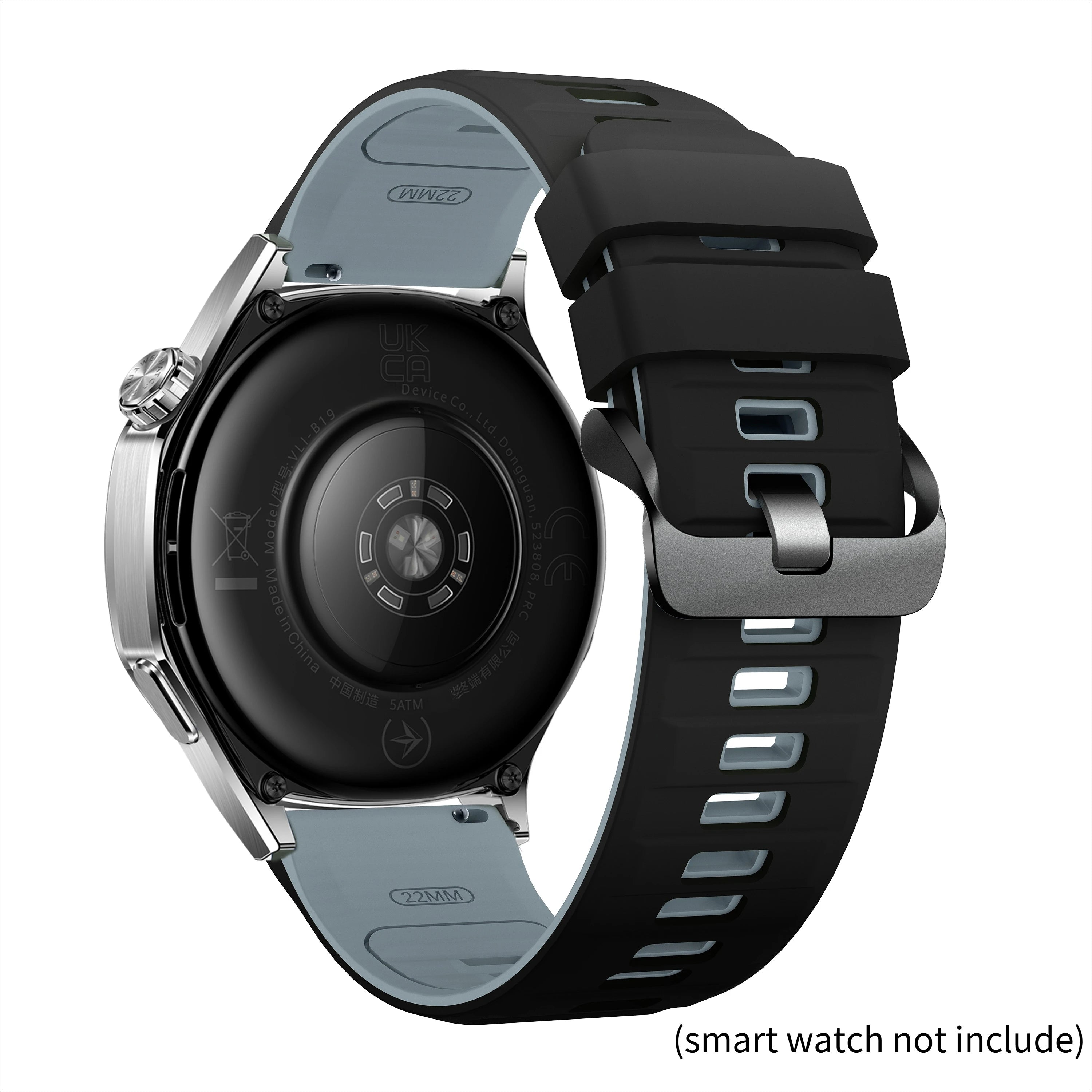 22mm Silicone Watchband For Huawei Watch GT 6 46mm Strap Bracelet For Huawei GT6 Pro Band Sports Replacement Wristband Qme Black Gray 22mm Universal
