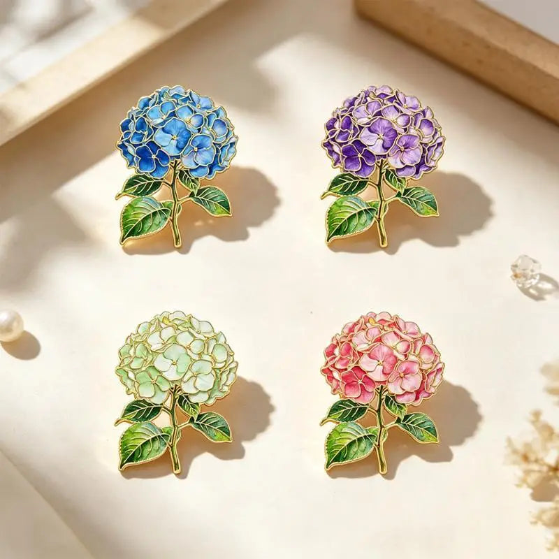 1/4Pcs Assorted Elegant Botanical Enamel Flower Pins Plant Lapel Brooches for School Uniform Decor Students Birthday Gift Qme A5