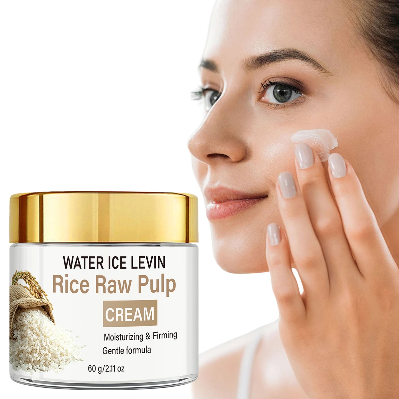Collagen & Hyaluronic Acid Rice Cream, Moisturizing & Firming Daily Facial Care Qme