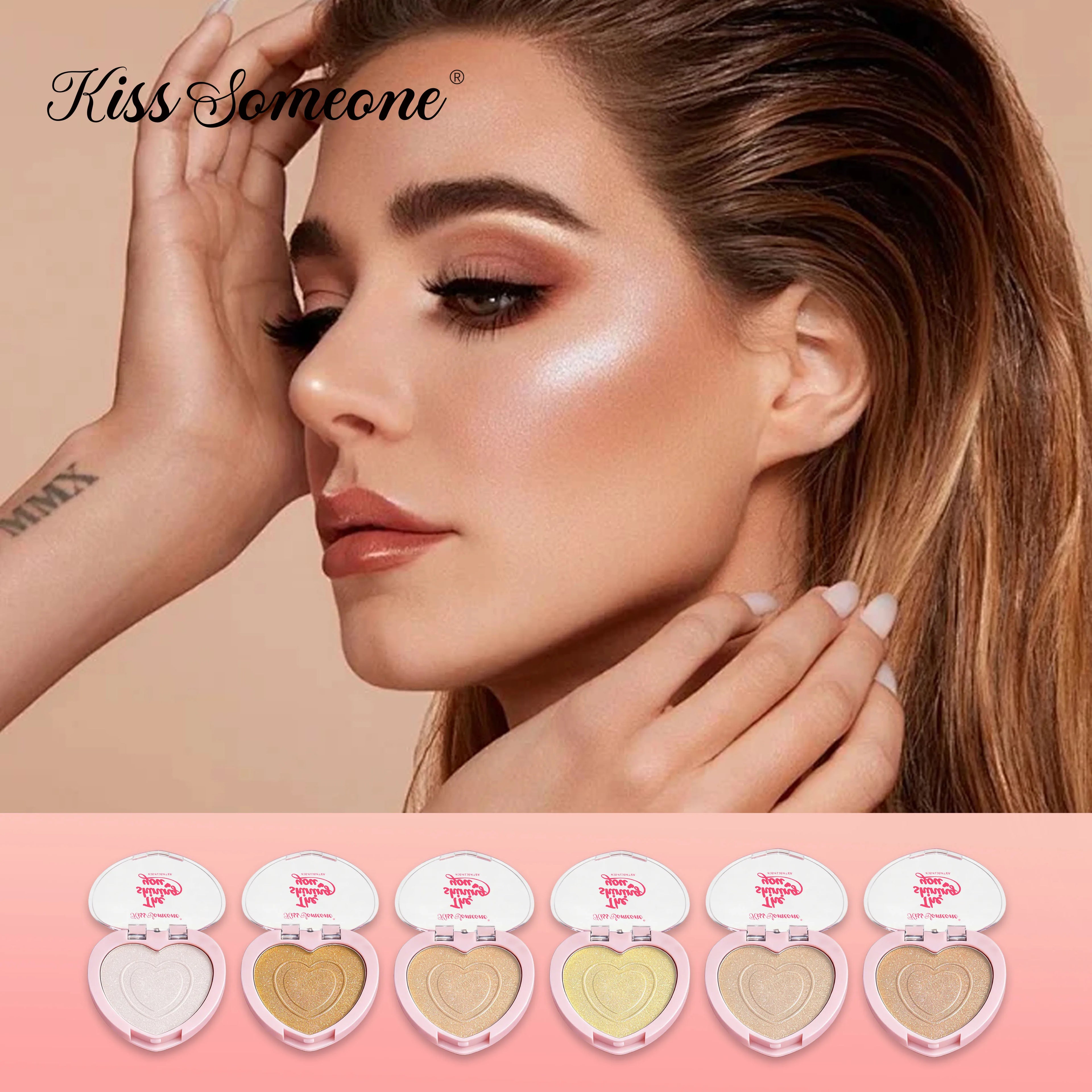 Facial highgloss disc highgloss sparkle highlighter,long-lasting high-gloss disc,rich color palette suitable for Halloween use Qme