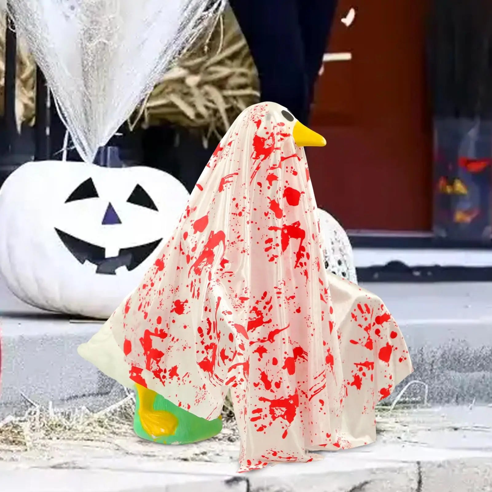 Scary Halloween Decorations Outdoor Duck Decor Ghost Bloody Spooky Qme