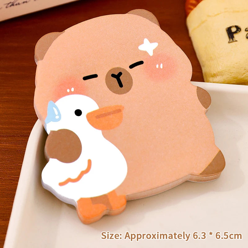 60 Sheets Capybara Post Sticky Notes High-quality Cute Reusable Qme A3