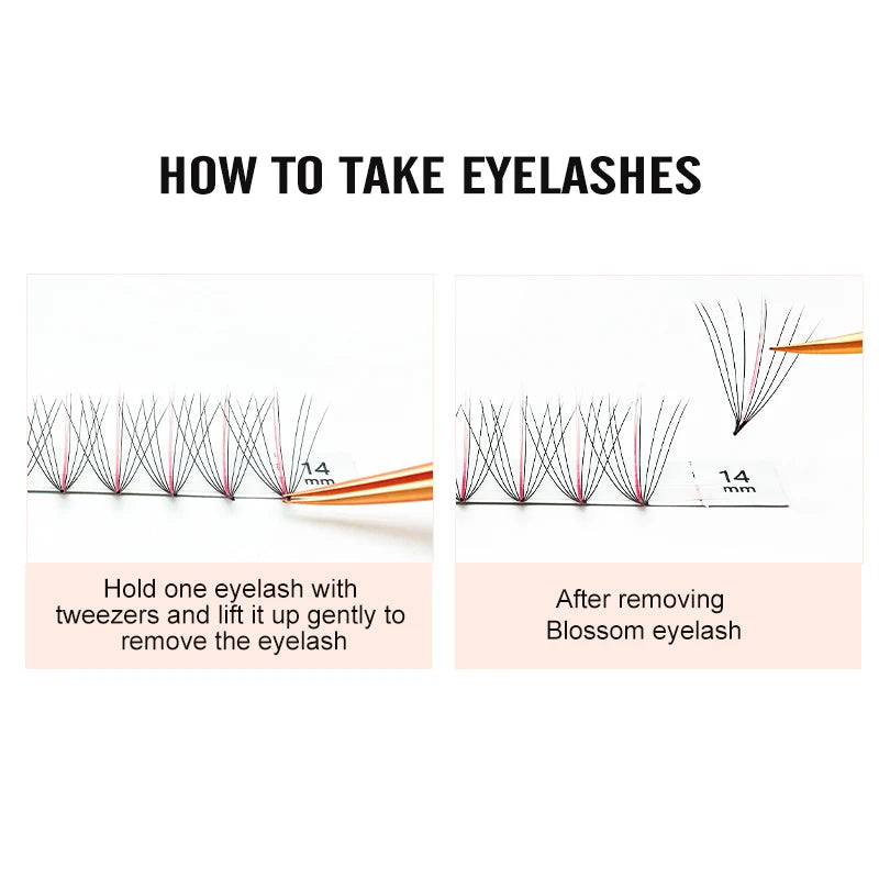 NATUHANA Wispy Premade Fan Lashes 7D 9D Long Stem Volume Eyelash Qme