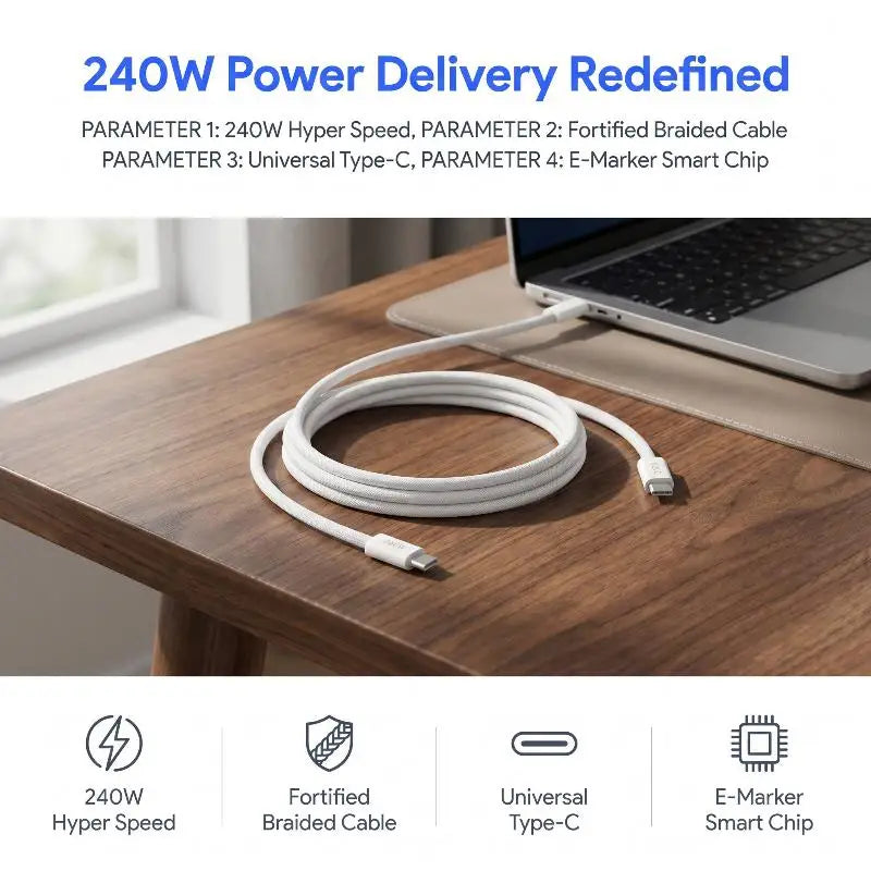 Huawei Universal Charging Cord Speed Data 240W Fast Braided Dual C Qme