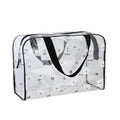 1Pcs Portable Cosmetic Organizer Large Capacity Transparent PVC Printed Toiletry Bag Travel Toiletry Make Up Bag Qme A2