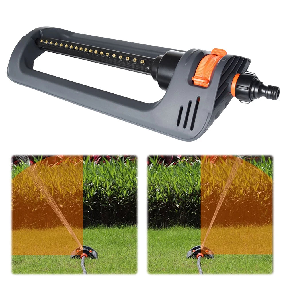 Oscillating Sprinkler 19 Hole Nozzles Lawn Sprinkler Swing Irrigation Sprinkler for Yard Qme