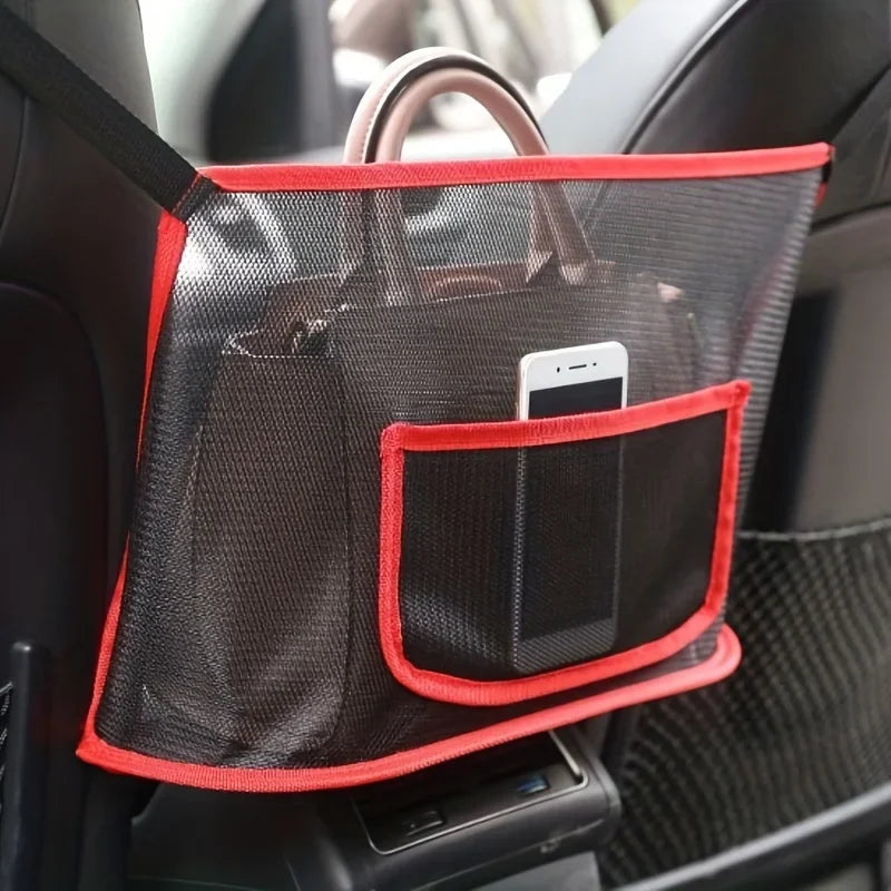 Maximize Your Car's Storage Space with this Large Capacity Car Seat Net Pocket! Qme