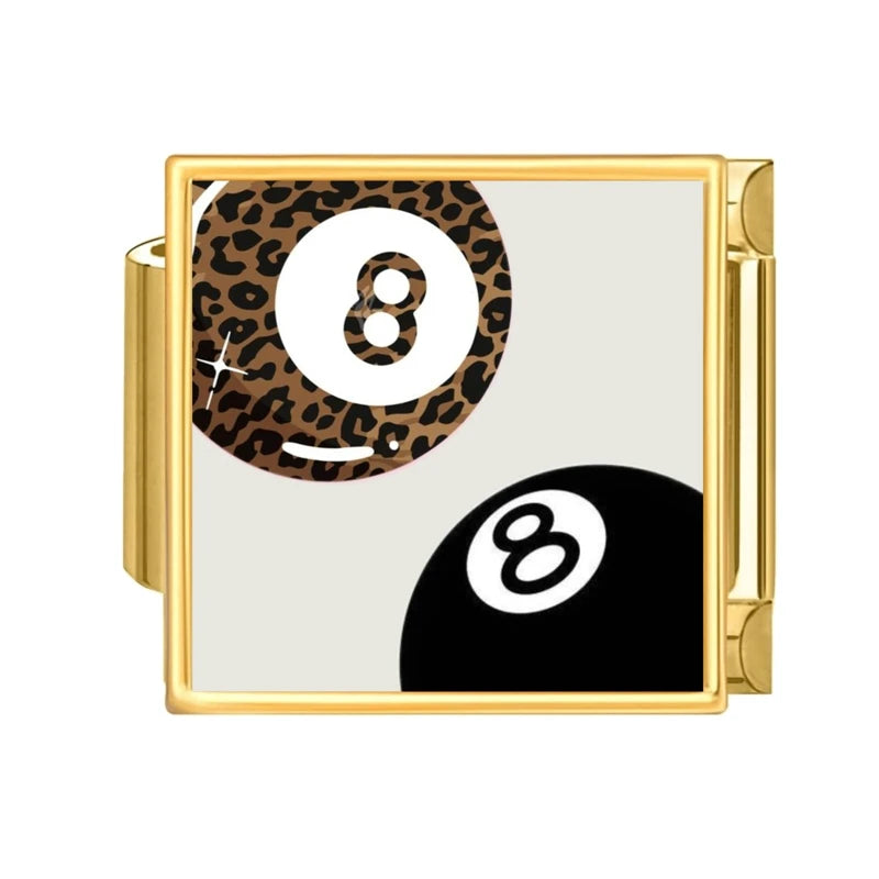 Black Golden Series Cute Cats Dogs Swan Heart Stars Italian Charm Link Fit 9mm Stainless Steel Bracelet DIY Making Jewelry Gifts Qme Style 5