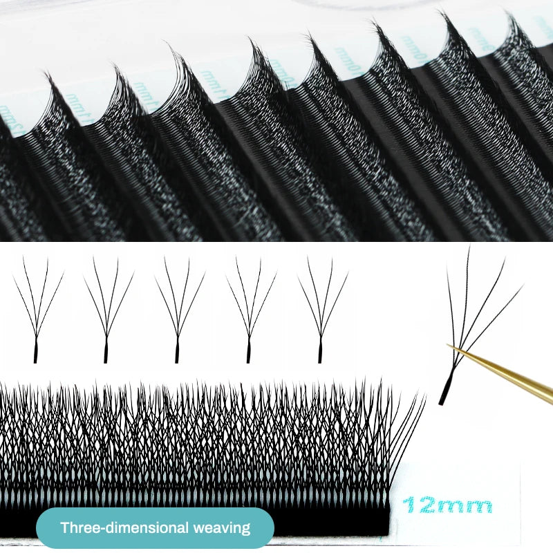 NATUHANA Camellia Premade Fans Eyelash Extensions 3D 4D 5D W-shape Qme