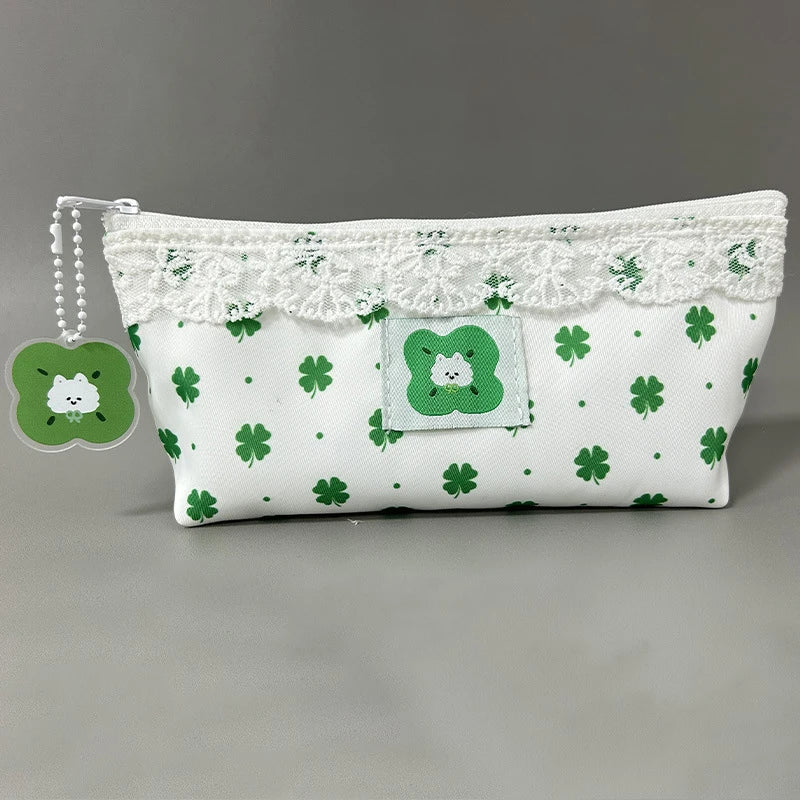Sweet Lace Floral Design Pen Bag Large Capacity Multifunctional Qme