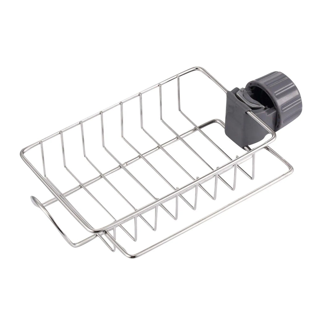 Faucet Stainless Steel No-punch Adjustable Kitchen Sink Drains Rack Towel Rag Holder Bathroom Small Durable Storage Shelves Qme