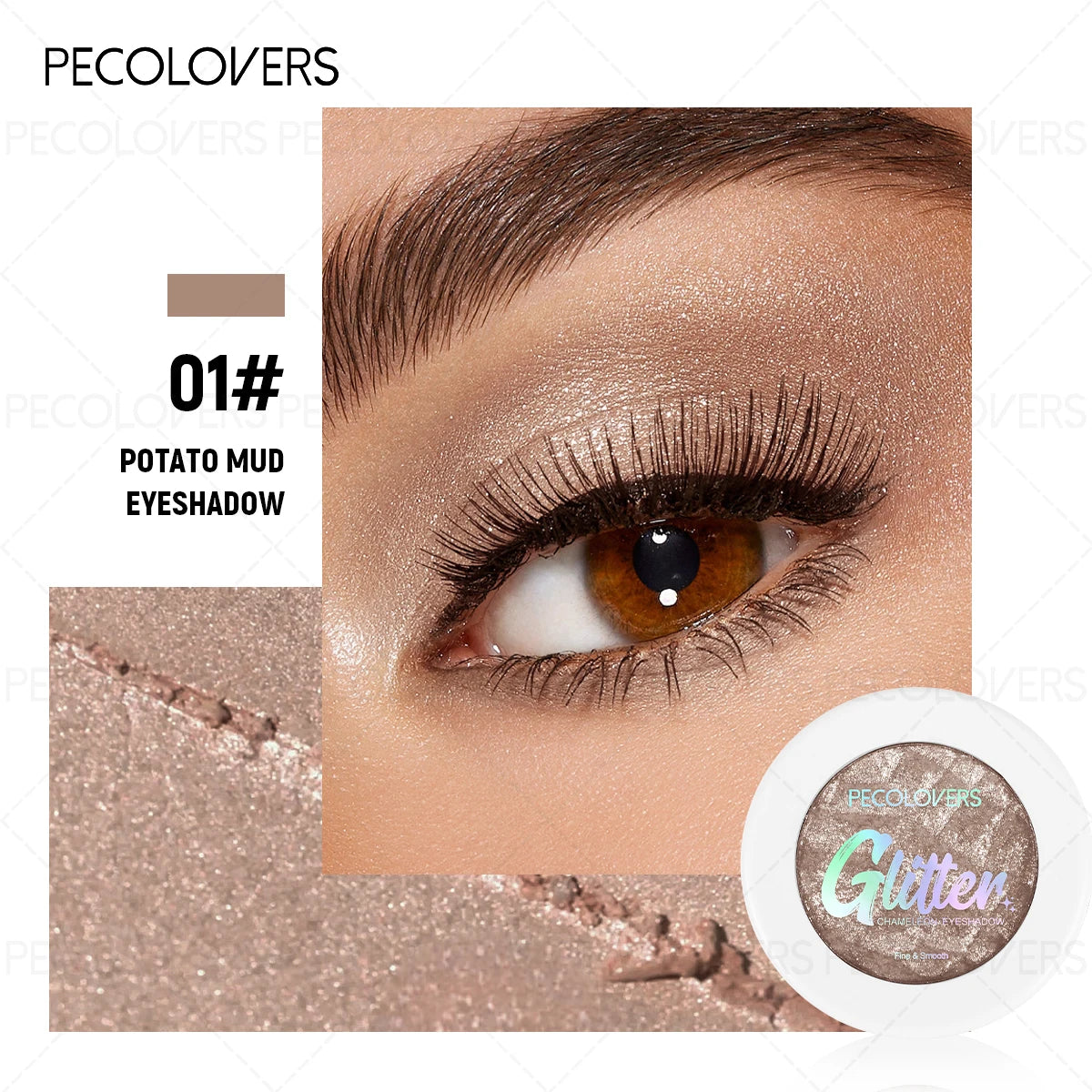 Cool Tone Chameleon Shimmer Eyeshadow Palette Pearly Lustre No Qme 01