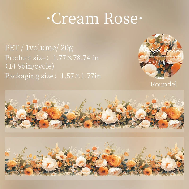 45mm*2m Creative Flower PET Tape for Collage Decorative Junk Journal Scrapbooking Stationery supplies Masking Tapes Stickers Qme B