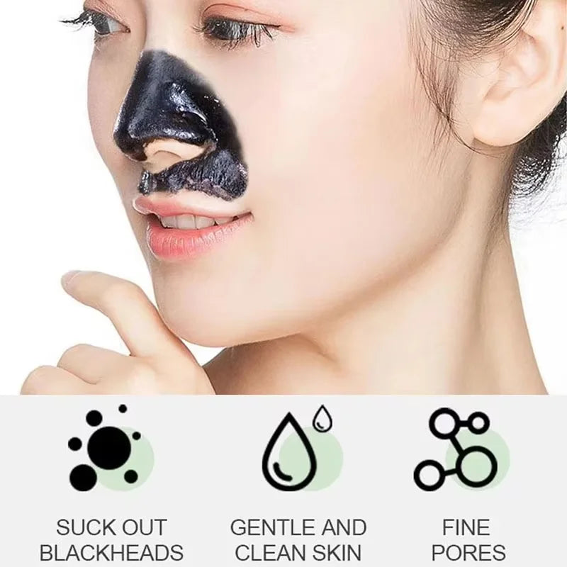Blackhead Remover Mask Bamboo Charcoal Shrink Pores Acne Black Head Removal Cream Nose Cleansing Black Peel Off Masks Skin Care Qme