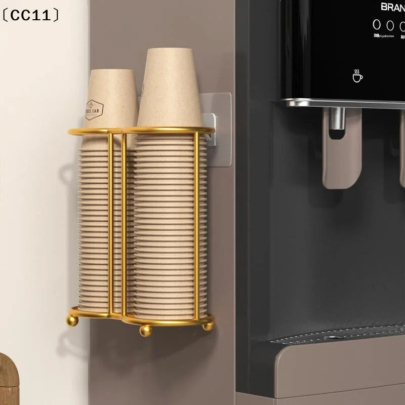 Metal Disposable Cup Storage Holder Rack Shelf Water Tea Cups Qme