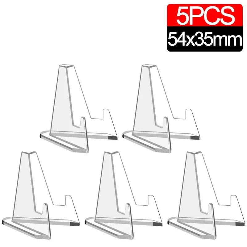 Wholesale Acrylic Coin Display Stand Holders Small Easel Rack Card Commemorative Challenge Coin Capsule Holder Support Qme 5PCS