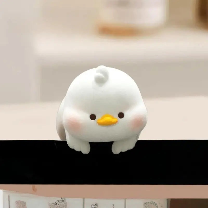 Doll Flocking Computer Monitor Decoration Panda Dog Desk Ornament Qme A5