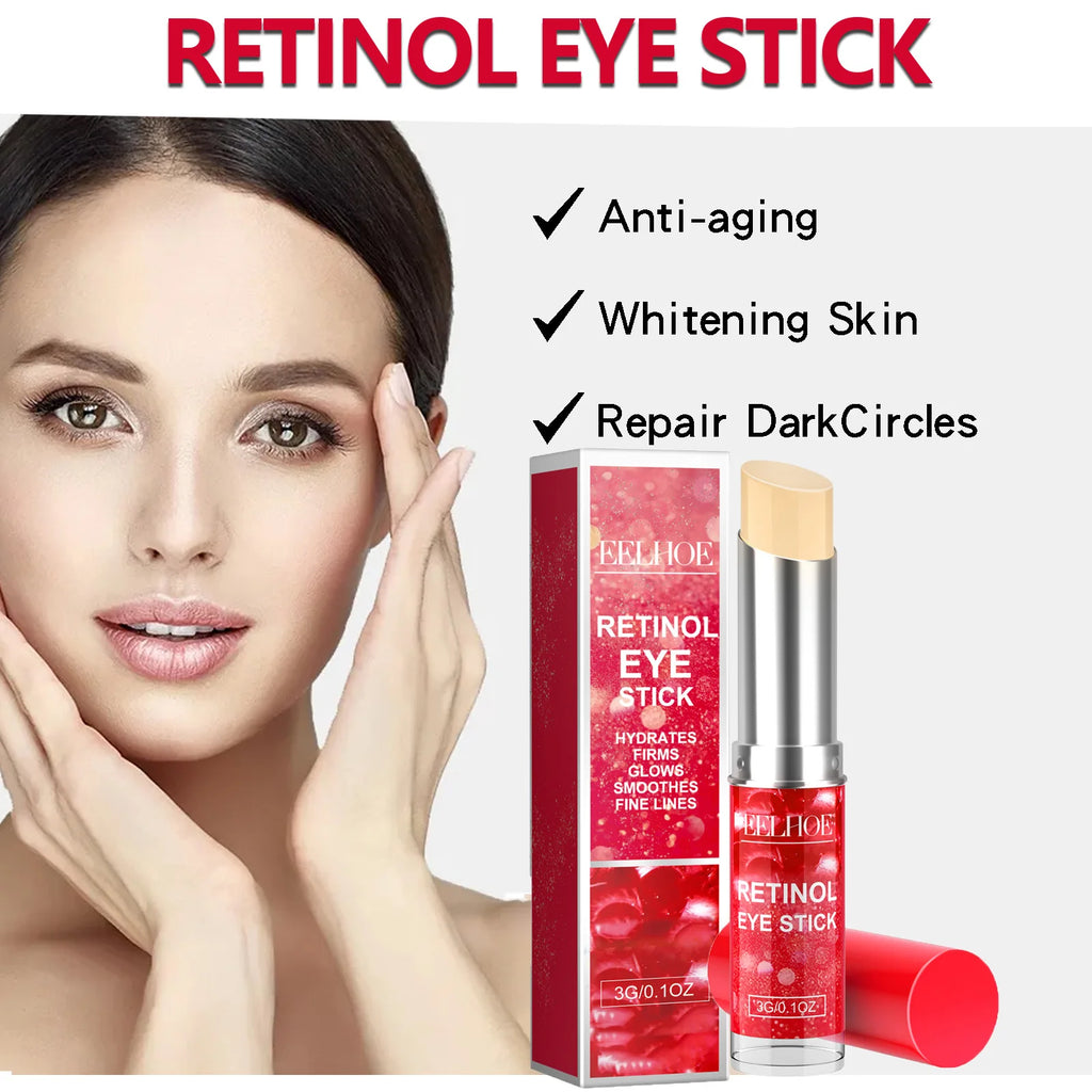 Retinol Eye Stick Anti-Wrinkle Lifting Firming Eye Cream Stick for Dark Circles & Fine Lines Moisturizing Brightening Skin Care Qme