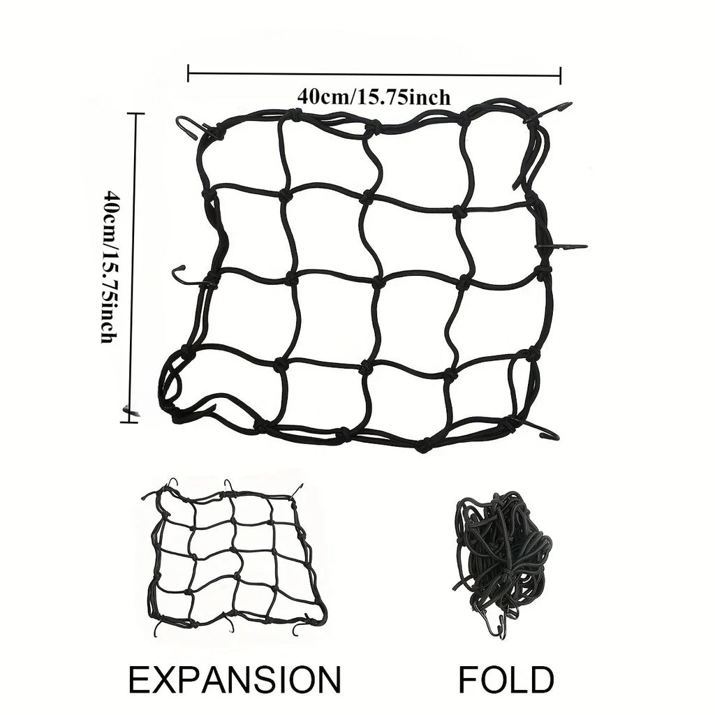 Heavy-Duty Off-road Cargo Net - Elastic Stretch for Secure Luggage Rack, Trunk Organizer, Safety Protective Net Pocket Qme