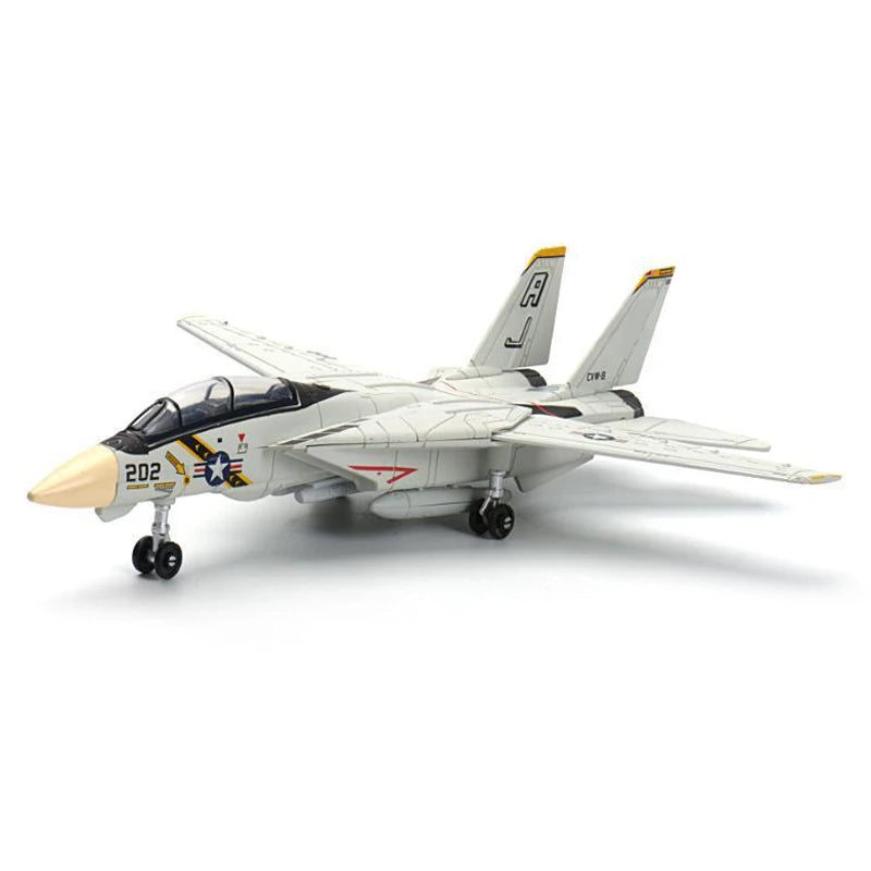 1 72 Scale F-14 Tomcat Fighter Jet Model White Black ABS Plastic Qme White