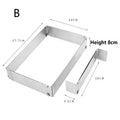 Rectangular Cake Mold Ring Adjustable Stainless Steel Square Mousse Qme B