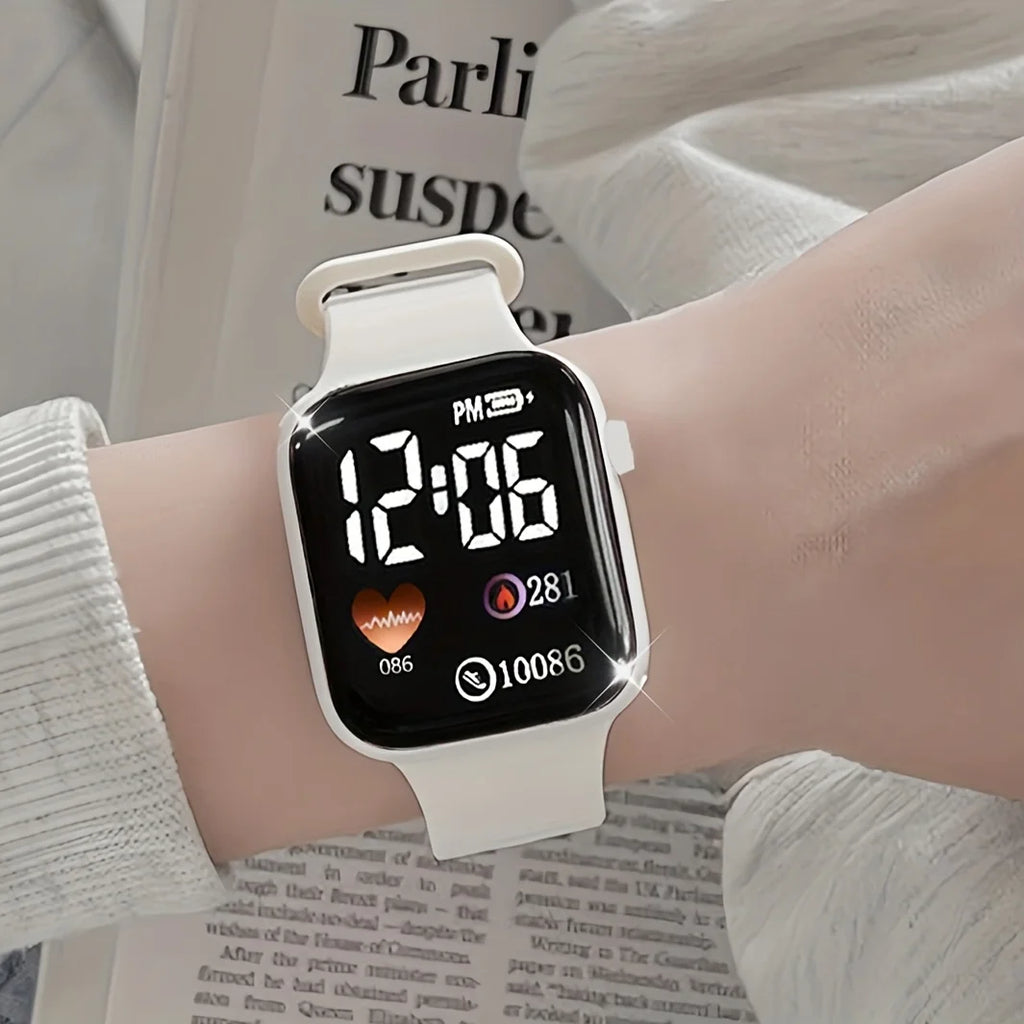 6pcs set of women's fashionable sports and leisure electronic watches, gorgeous butterfly bracelets, necklaces, earrings, rings Qme