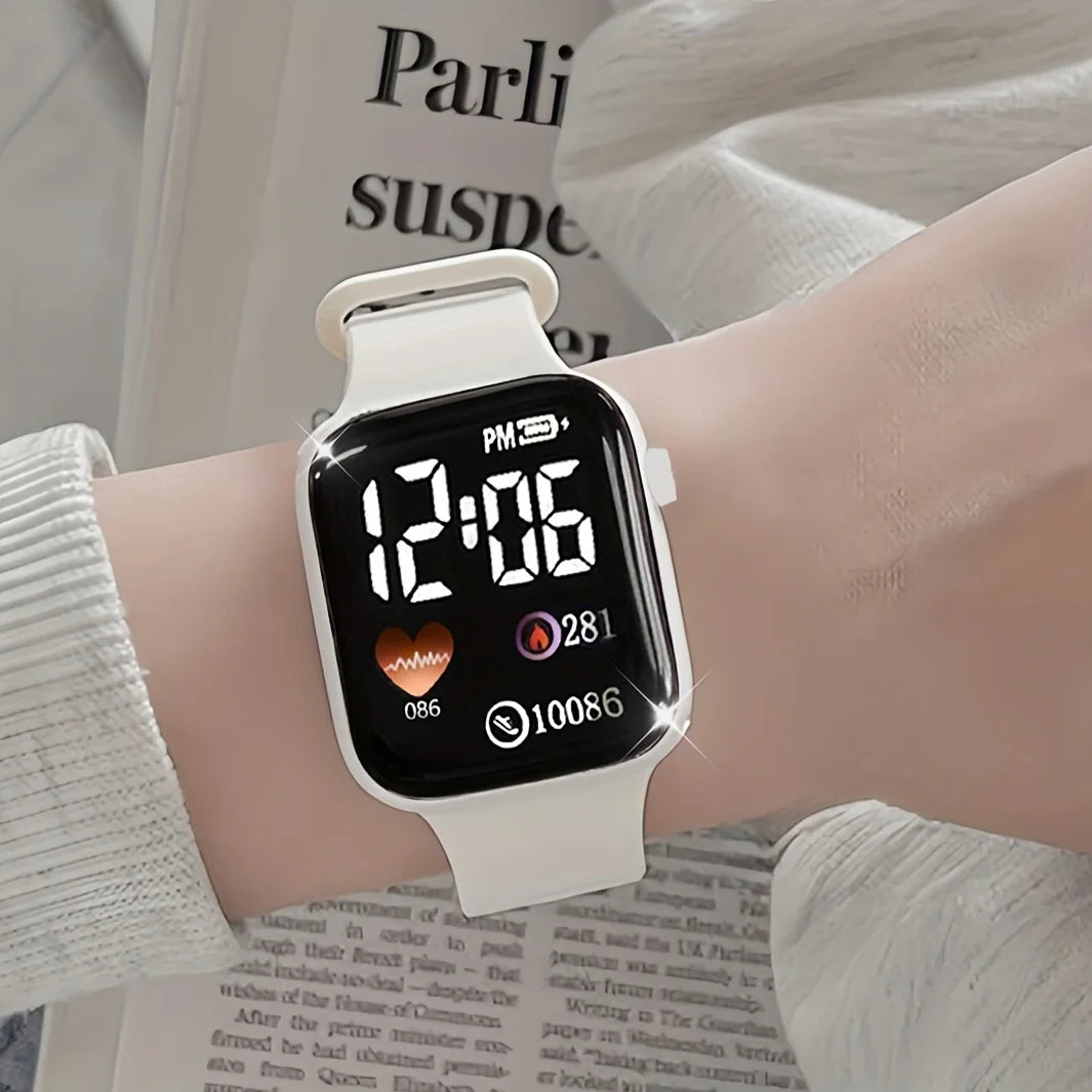 6pcs set of women's fashionable sports and leisure electronic watches, gorgeous butterfly bracelets, necklaces, earrings, rings Qme