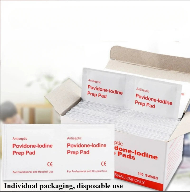 Skin Iodine Wound Disinfection Treatment, Convenient to Carry Outdoor Sports Disaster Essential First Aid Kit Supplies Qme