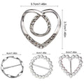 4pcs/Set Buckle Clothes For Women T-Shirt Tie Clips For Women Fashion Clothing Ring Wrap Holder Women Fashion Metal Buckle Qme Silver