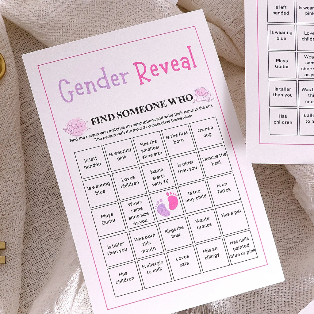 10Game Cardsset of Gender Reveal Games, Gender Reveal Bingo Cards, Gender Reveal Party Games and Activities, Party Activity Crea Qme