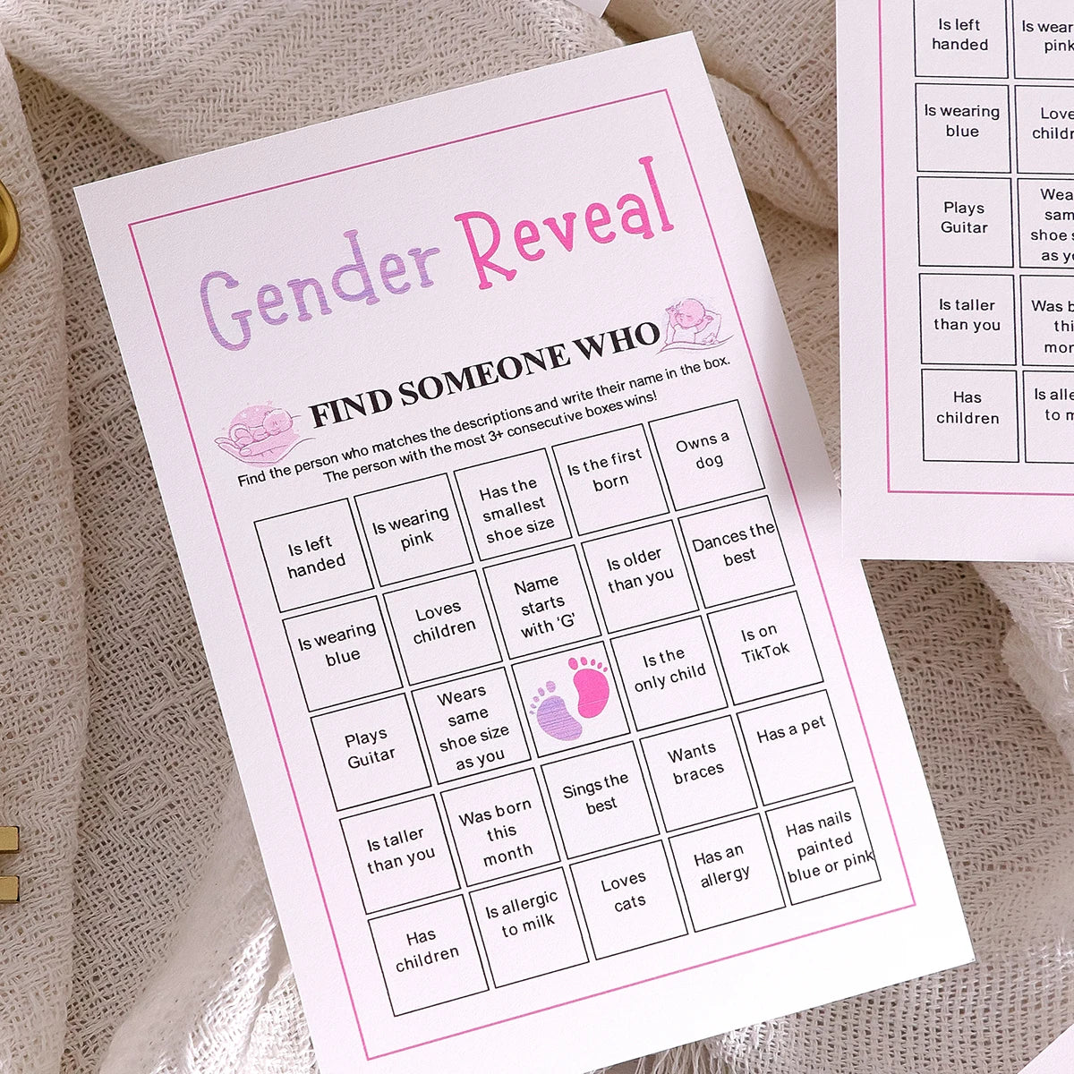 10Game Cardsset of Gender Reveal Games, Gender Reveal Bingo Cards, Gender Reveal Party Games and Activities, Party Activity Crea Qme