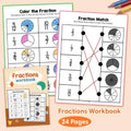 Montessori Fractions Workbook Arithmetic Learning Teaching Aids Grade Qme Default Title