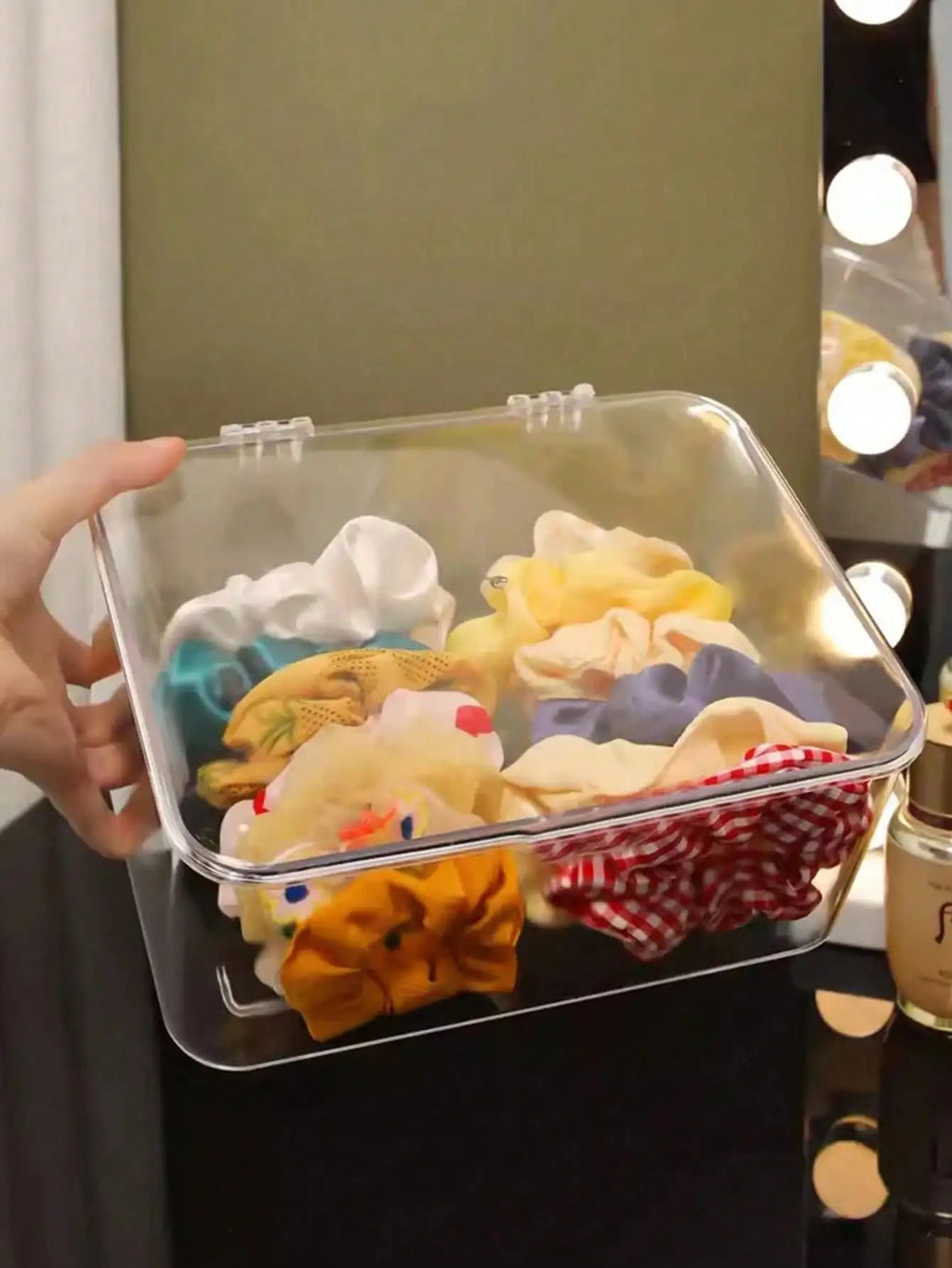 Jewelry Storage Box Flip-top Transparent Dust-proof Suitable Hair Qme