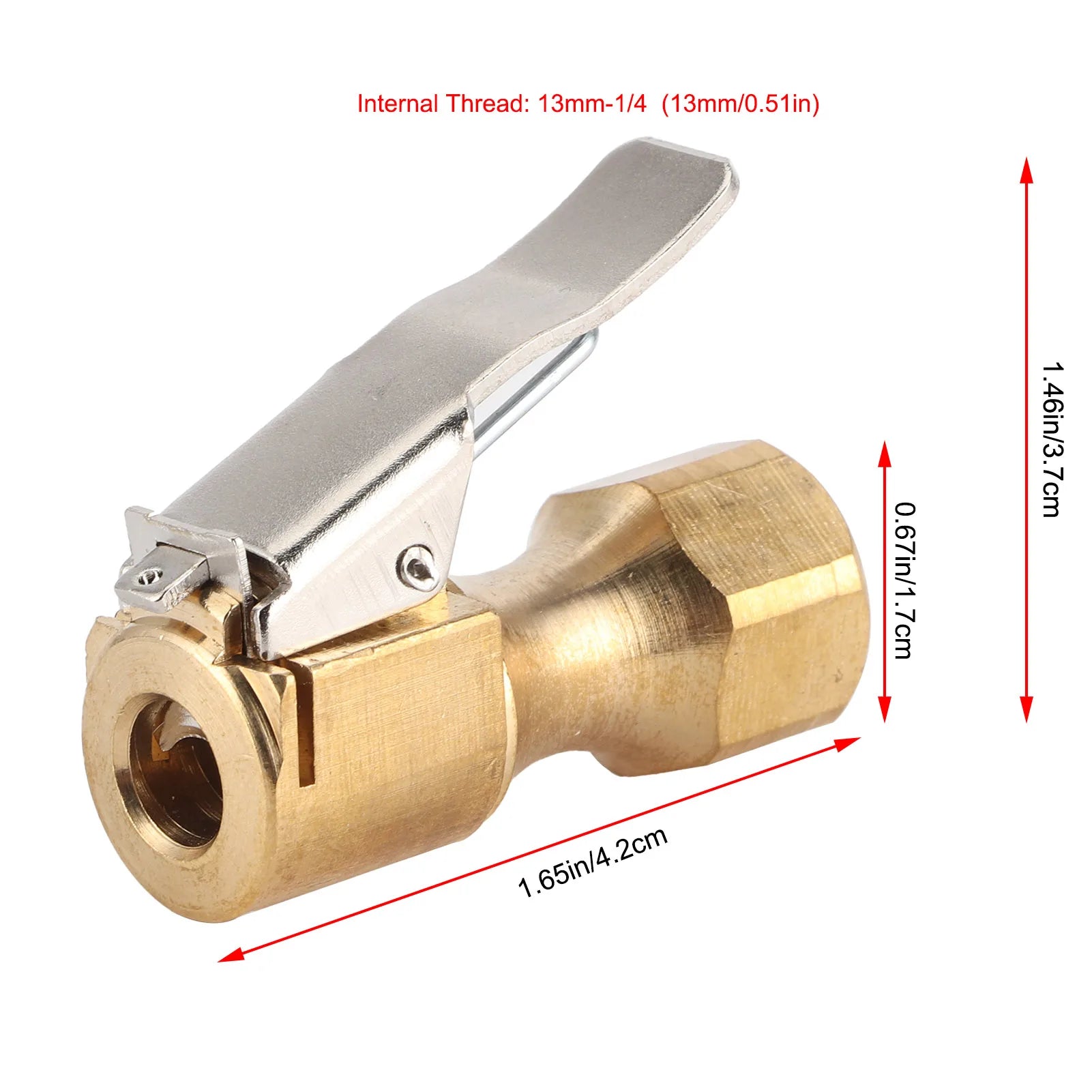 Inflation Tire Chuck Tire Inflator Chuck Connector Fast Clip‑On Air Pump Adapter for Car Motorcycle Inflation Qme