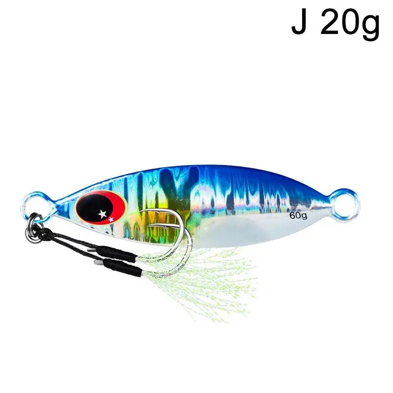 Metal Jig Spoon Lure Artificial Bait Shore Slow Jigging Hard Bass Qme J 20g