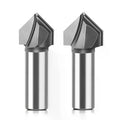 1/4" 1/2" Shank 90 Degree V Groove Router Bit Woodworking Milling Cutter For Aluminum Composite Panel And Wood Trimming Qme N