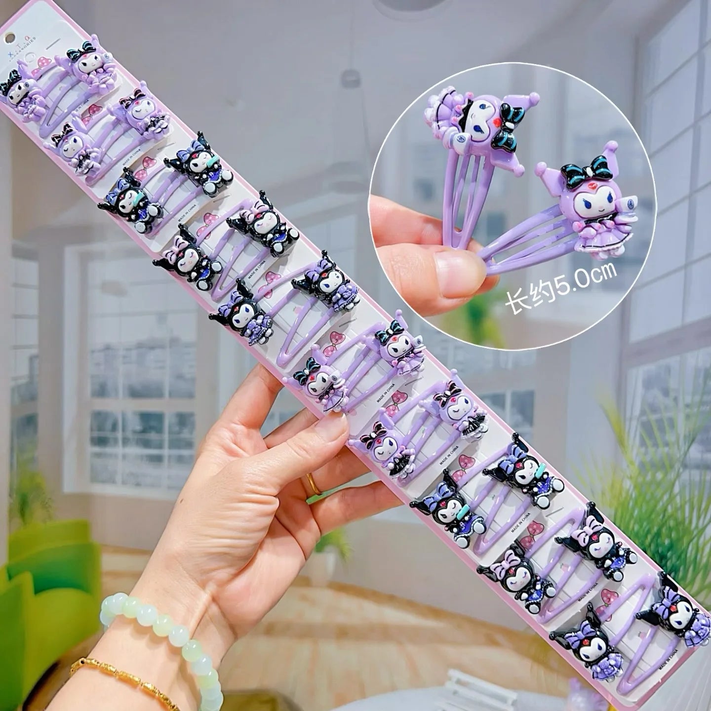 Clowmi Black-purple Hair Clips Ties Cartoon BB Gentle Cute Qme 3