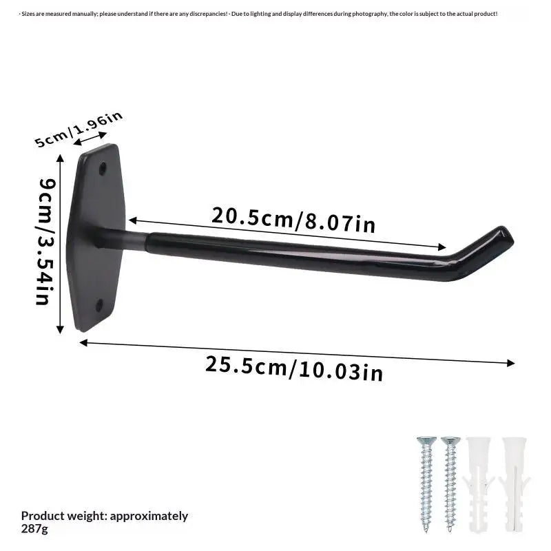1PCS Heavy Duty Wall Mounted Tire Storage Hooks Set Steel 20-30kg Load Bearing Galvanized Rustproof Garage Garden Warehouse Qme black B