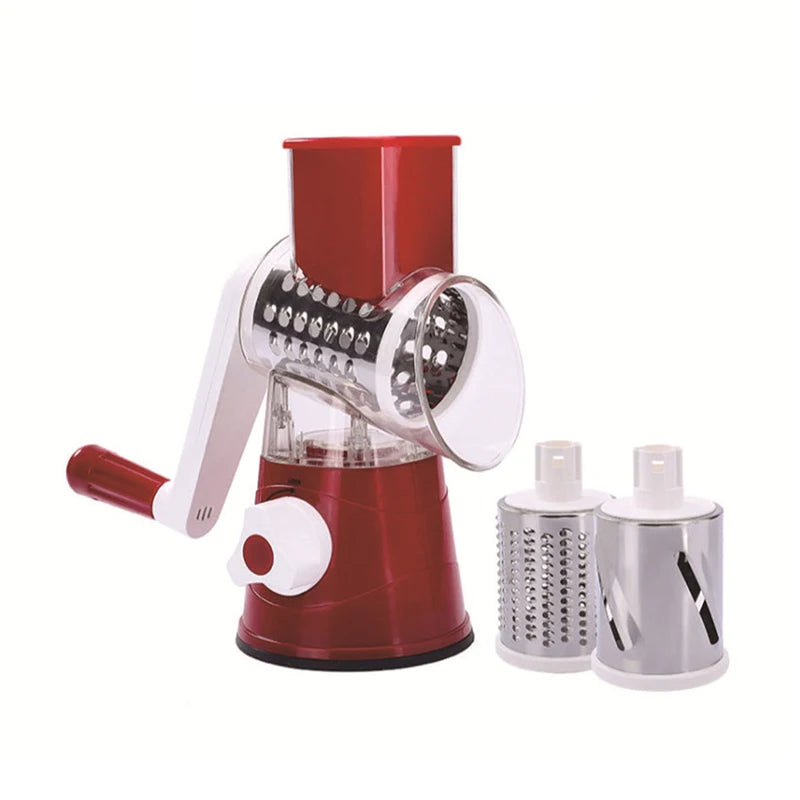 Kitchen Multifunctional Vegetable Slicer Fruit Cutter Cheese Shredder Qme one size Burgundy