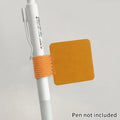 Pen Loops Pencil Holders Self-adhesive PU Leather Pad Stylus Books Qme Orange