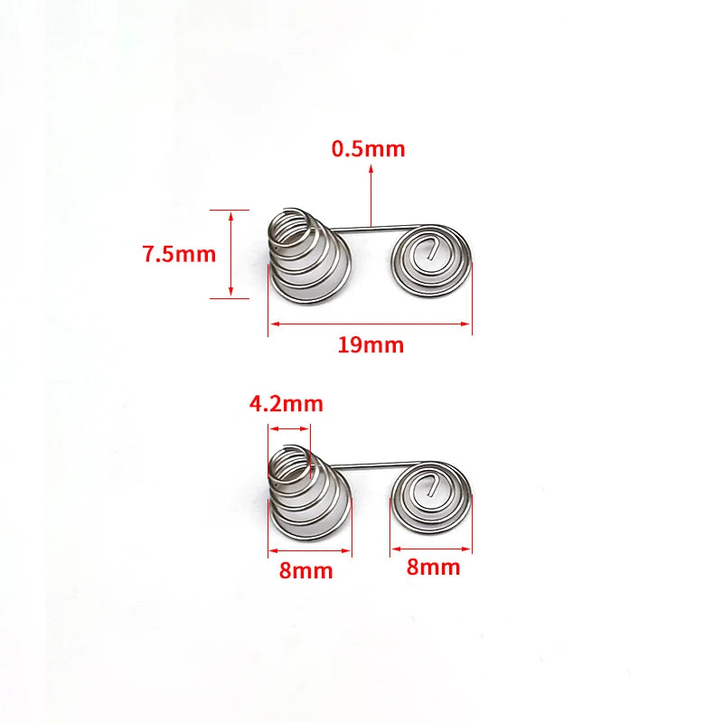 Nickel Wire AAA Battery Springs 5 Coil Contact Plate Positive Qme A8 AAA
