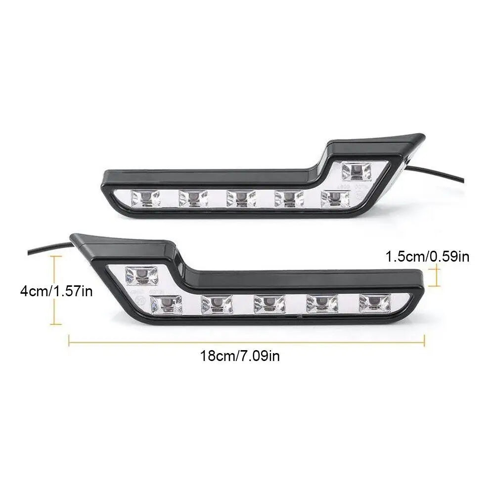 CAR Daytime Running Lights L shaped Driving Lamp Daytime Running Fog Light Waterproof Car LED Lamp Car Accessorie Qme