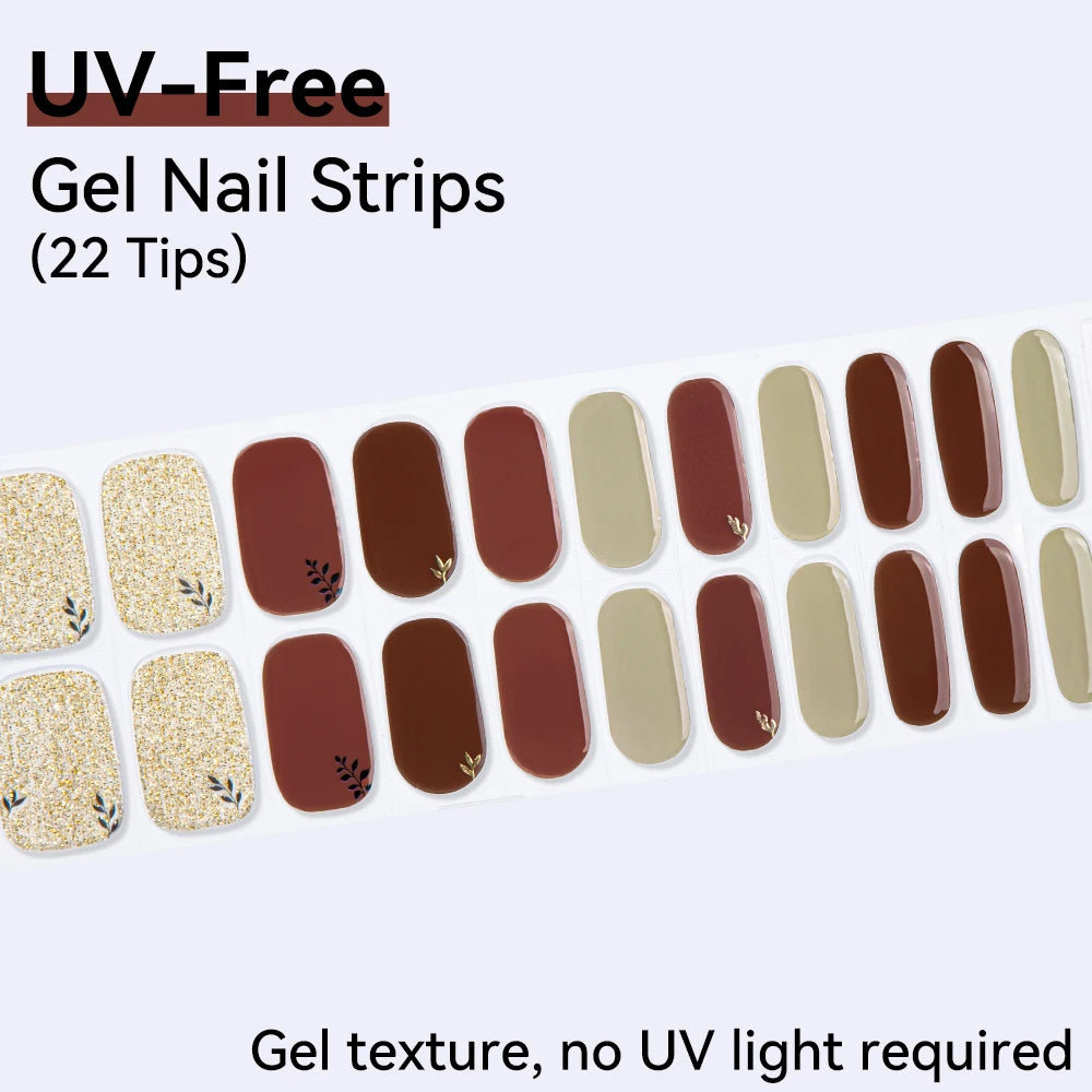 22Tips Sparkling Leopard Pattern Full Cover Nail Stickers French Qme BSA-0178