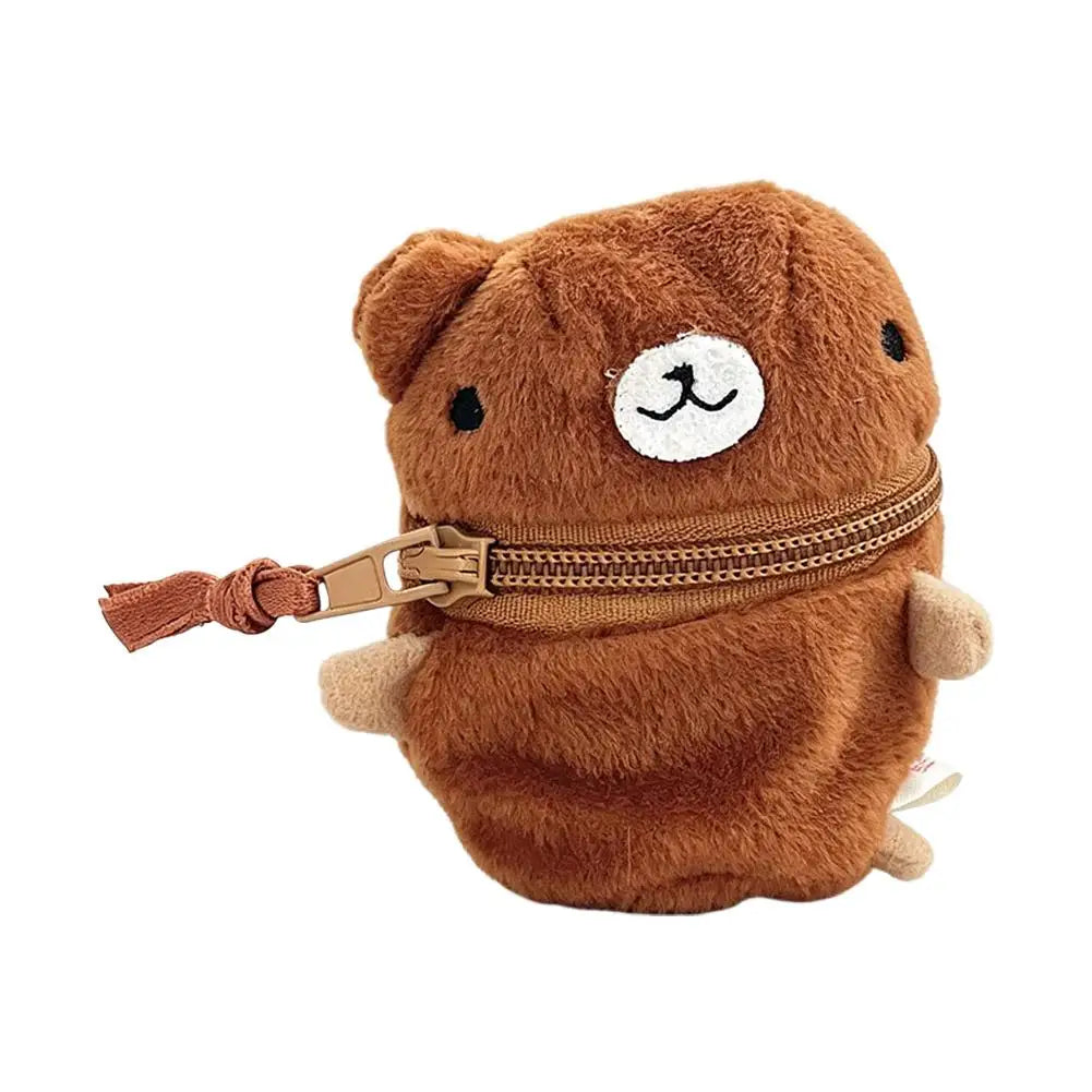 Keychain Bag Plush Coin Purse Charm Cartoon Doll Protective Case Qme bear