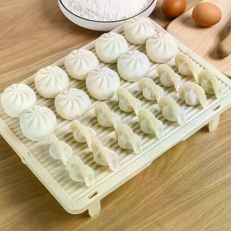 Foldable Dumpling Drying Tray Dumpling Mat Non Stick Surface Stackable Design Perfect For Home Kitchen Dumpling Making Food Prep Qme