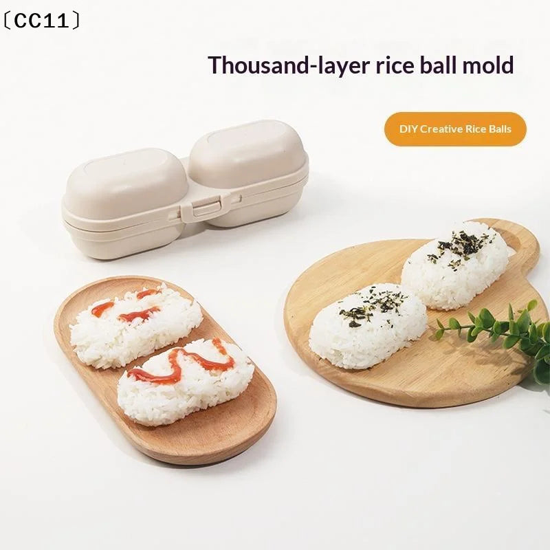 Double Cavity Onigiri Rice Ball Mold Food Grade Non Stick Easy Qme