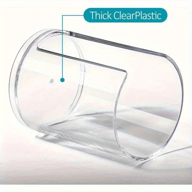 Clear Plastic Cup Dispenser with 3oz Capacity - Transparent Countertop Storage Holder for Small Disposable Paper Cups Qme