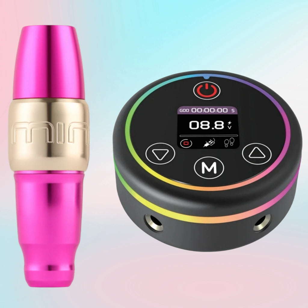 FKMINI Permanent Makeup Pen Kit Set with HALO Colorful Tattoo Power Supply PMU Tattoo Equipment for Beauty Enthusiasts Qme